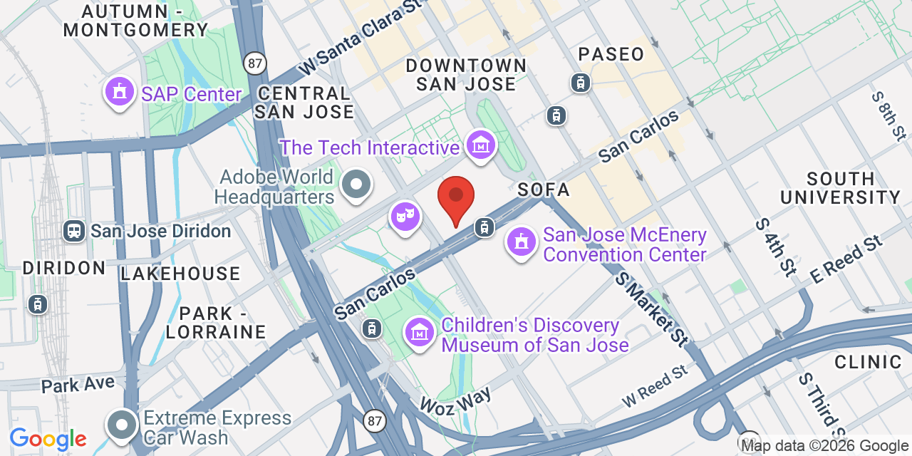 Map of 282 S Almaden Blvd, San Jose, CA 95113