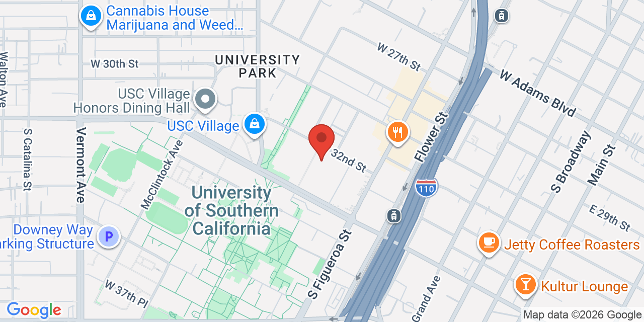 Map of 665 W Jefferson Blvd, Los Angeles, CA 90007