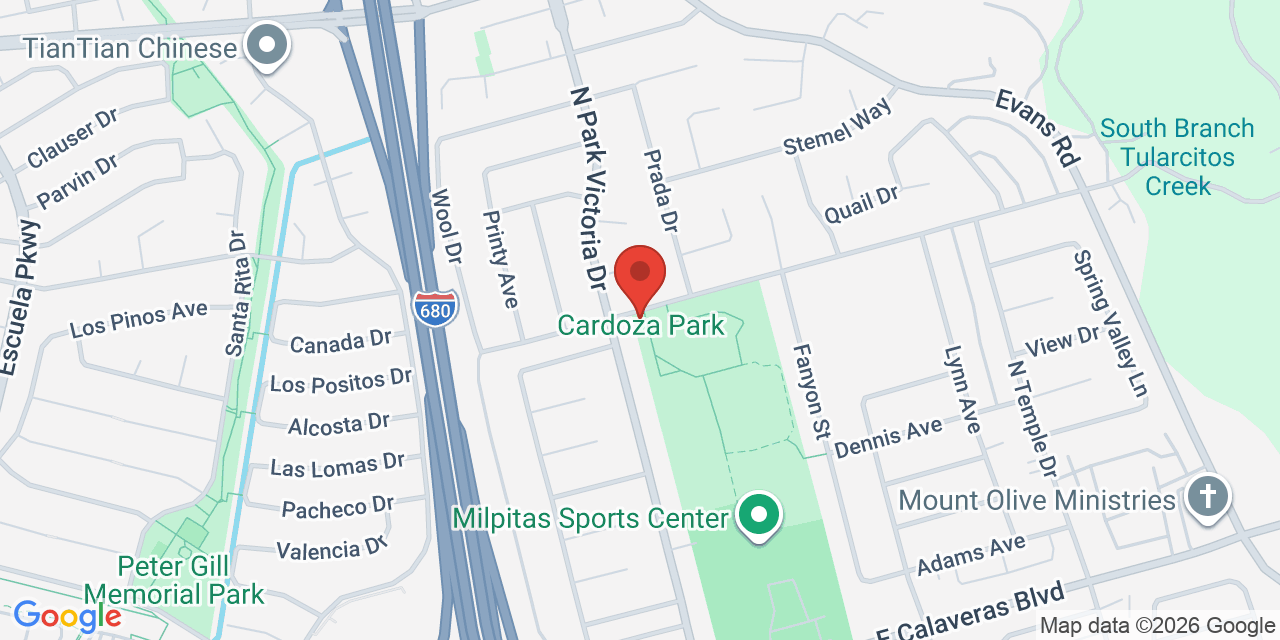 Map of Cardoza Park, San Jose