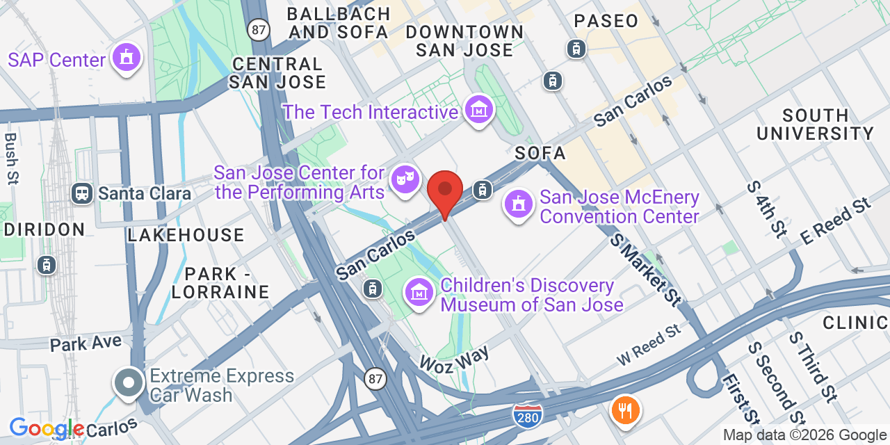 Map of S. Almaden Blvd. & W. San Carlos Ave., San Jose