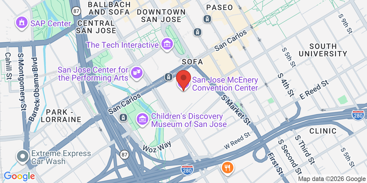 Map of San Jose McEnery Convention Center