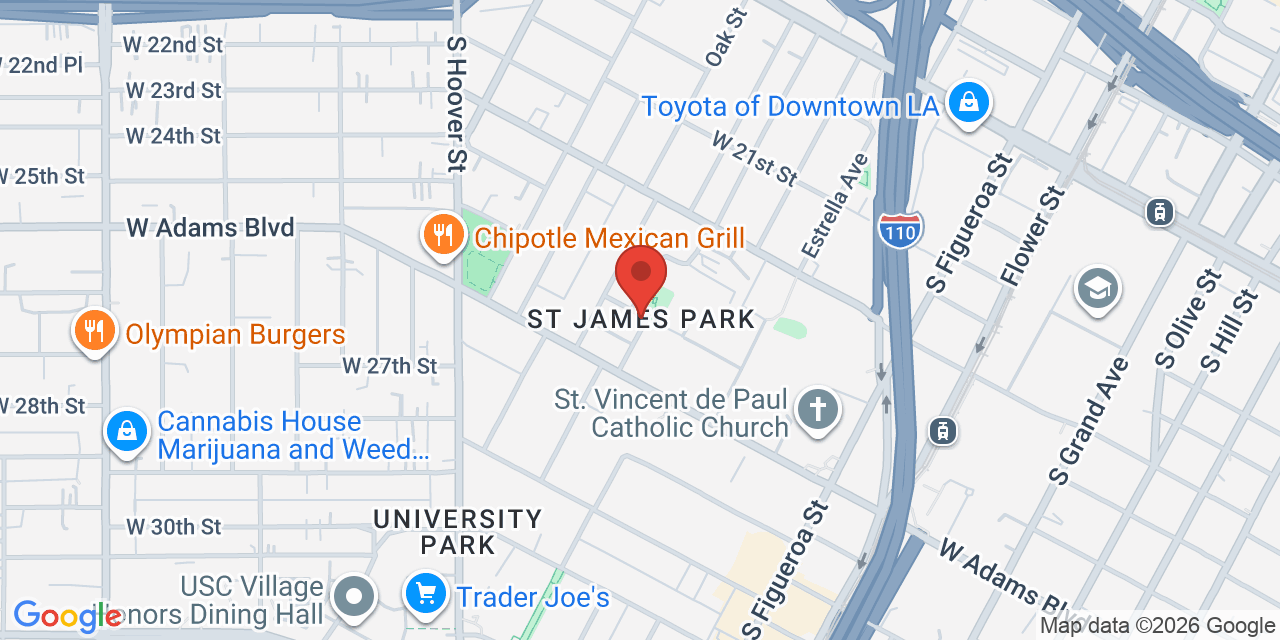 Map of St James Park Los Angeles, CA 90007